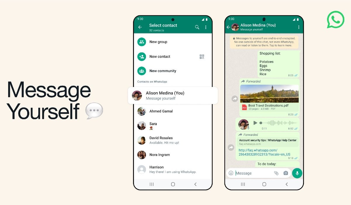 WhatsApp Rilis Fitur Message Yourself untuk Android dan iOS