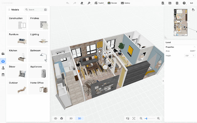 Download 3D Coohom Floor Plan & Render Terbaru
