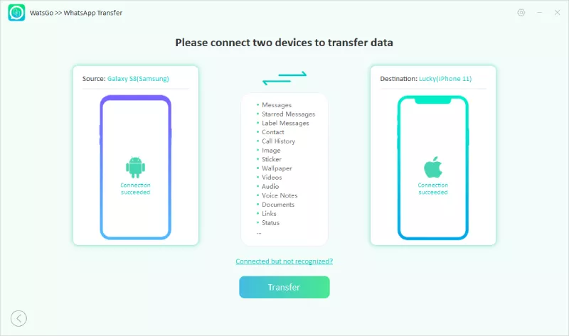 Menghubungkan Android dan iPhone dengan WatsGo