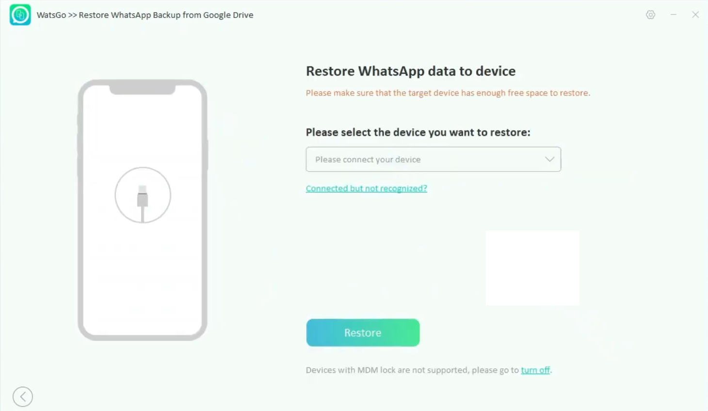 WatsGo otomatis mendeteksi iPhone