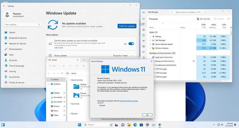 Windows 11 22H2 File ISO Diubah ke versi Build 22621.1702