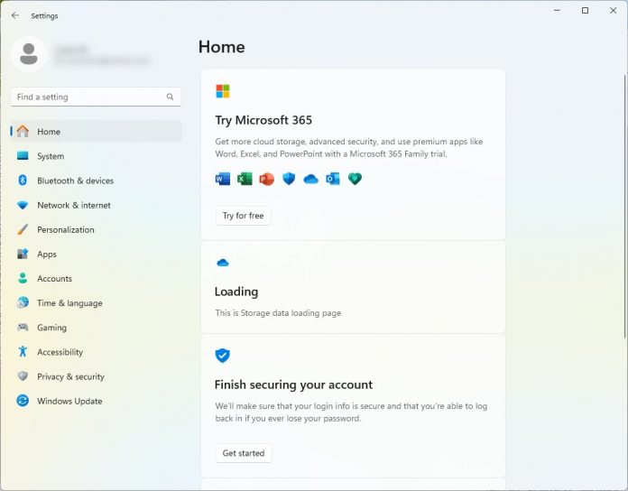 Laman Home Page di Settings Diisi oleh Produk Microsoft