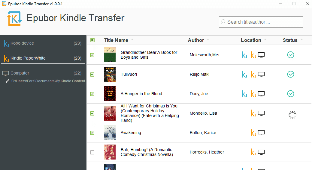 Epubor Kindle Transfer