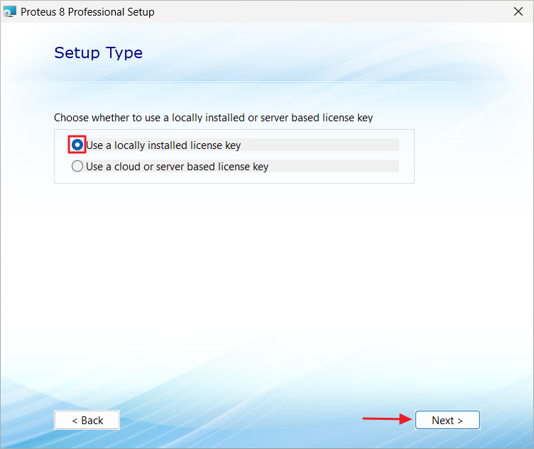 Use a locally installed license key