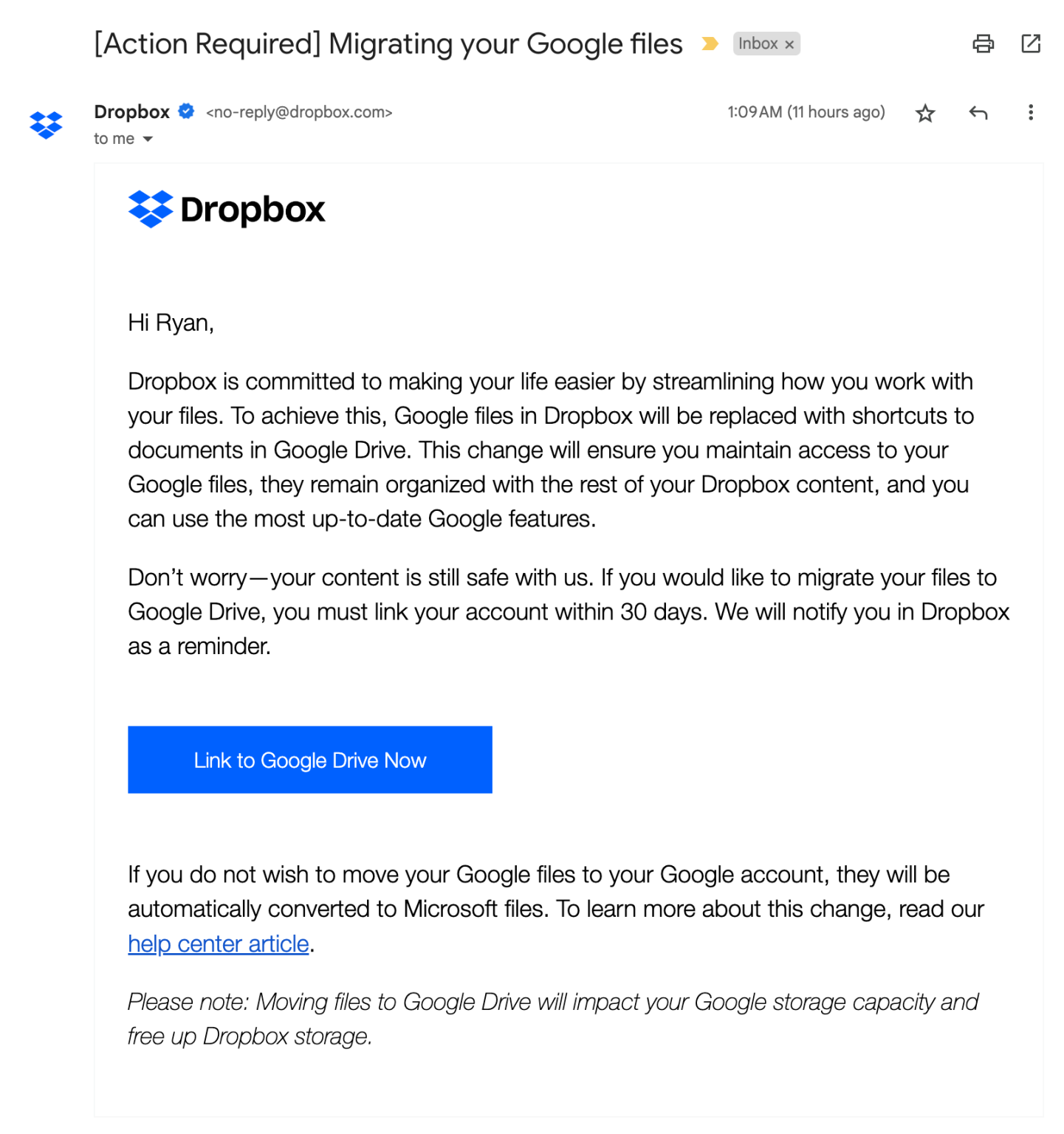 Dropbox: Pengguna Google Workspace Silahkan Pindah ke GDrive
