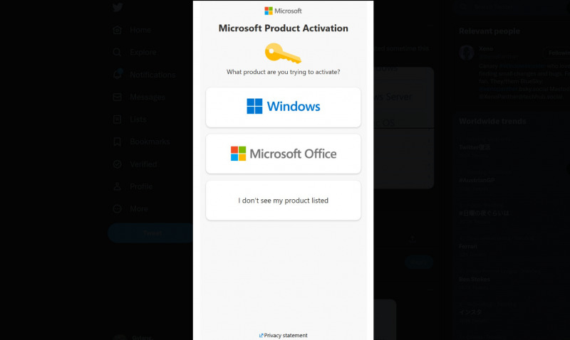 Antarmuka Aktivasi Produk di Windows/Office Kini Lebih Segar