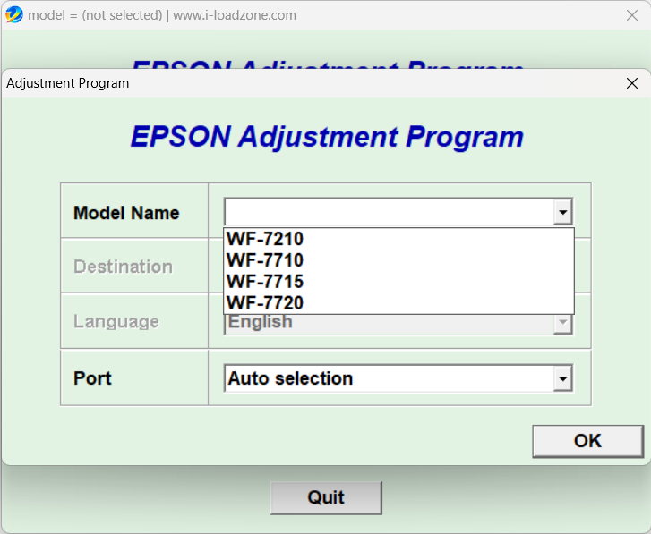 Resetter Epson WF-7720