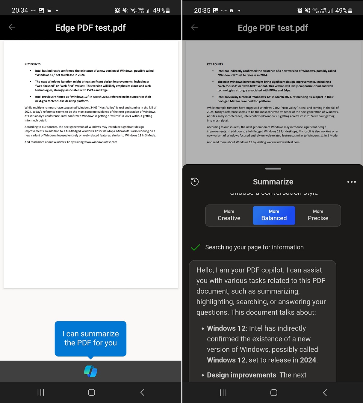 Microsoft Edge di Android Hadirkan Uji Coba PDF Copilot