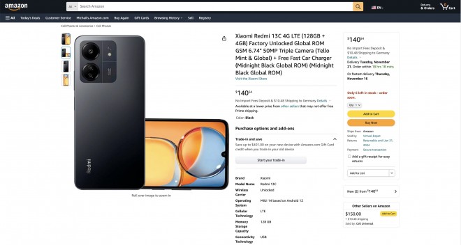 Xiaom Redmi 13C Hadir di Amazon, Siap Rilis