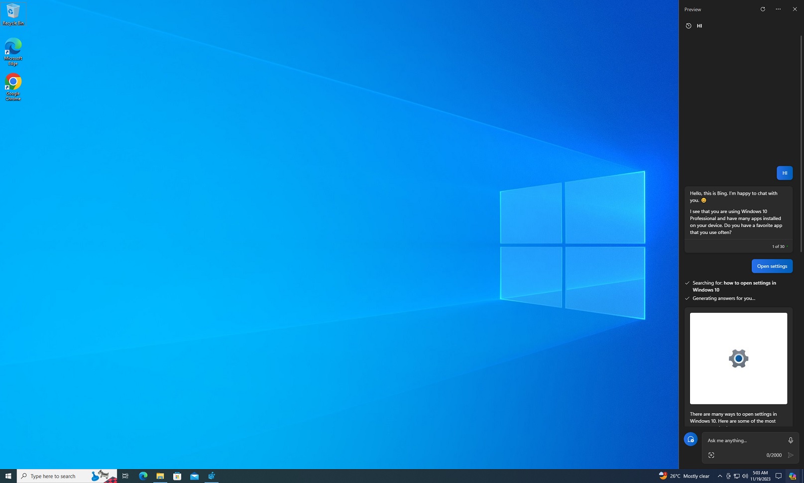 Copilot Hadir di versi Windows 10 KB5032278