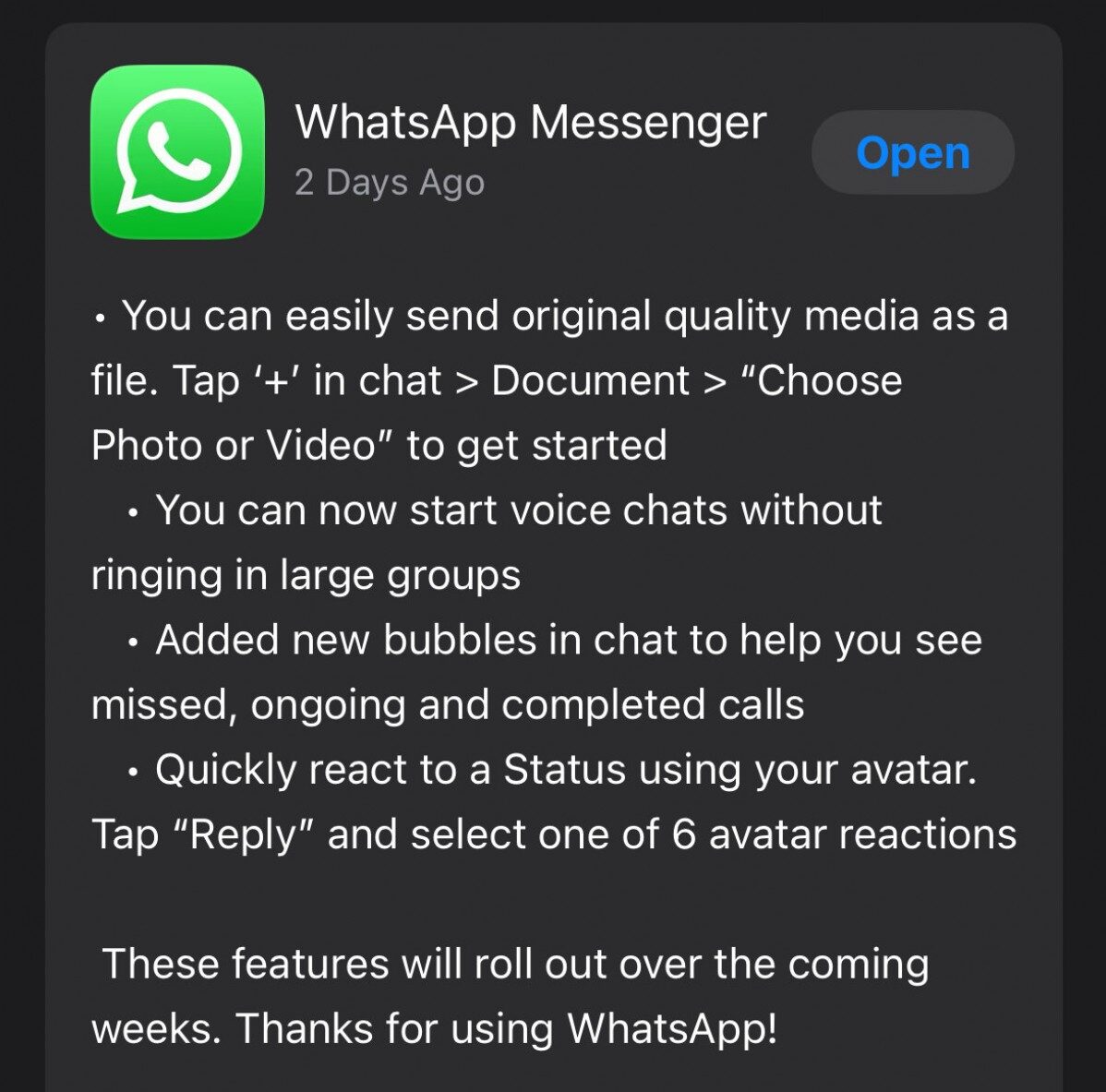 WhatsApp untuk iOS Rilis Fitur Uncompressed Images & Video