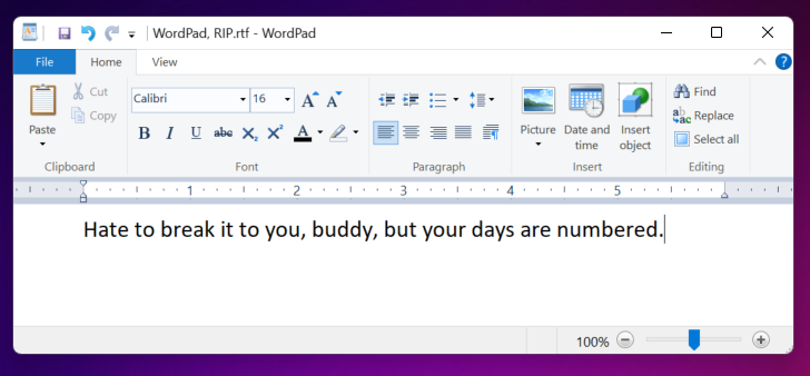 Masa Depan: Kamu Nggak Bisa Pakai WordPad Lagi di Windows 11