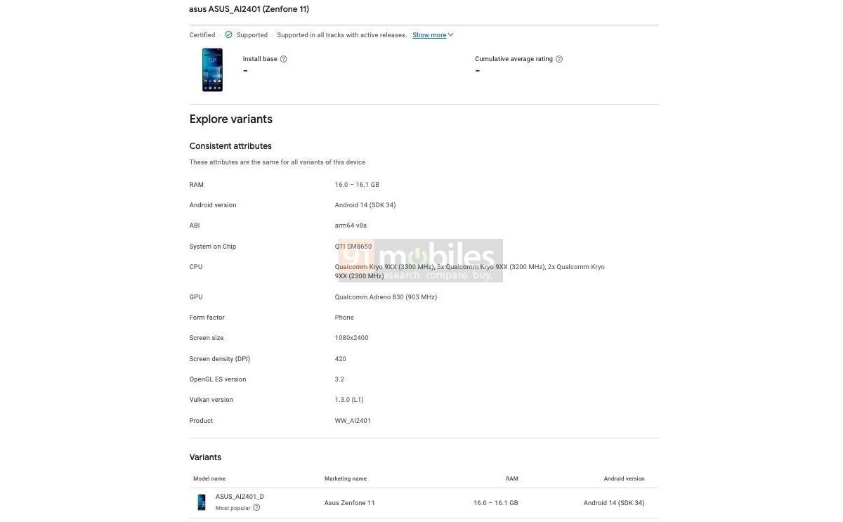 New Leaks: Asus Zenfone 11 Hadir di Google Play Console dengan Snapdragon 8