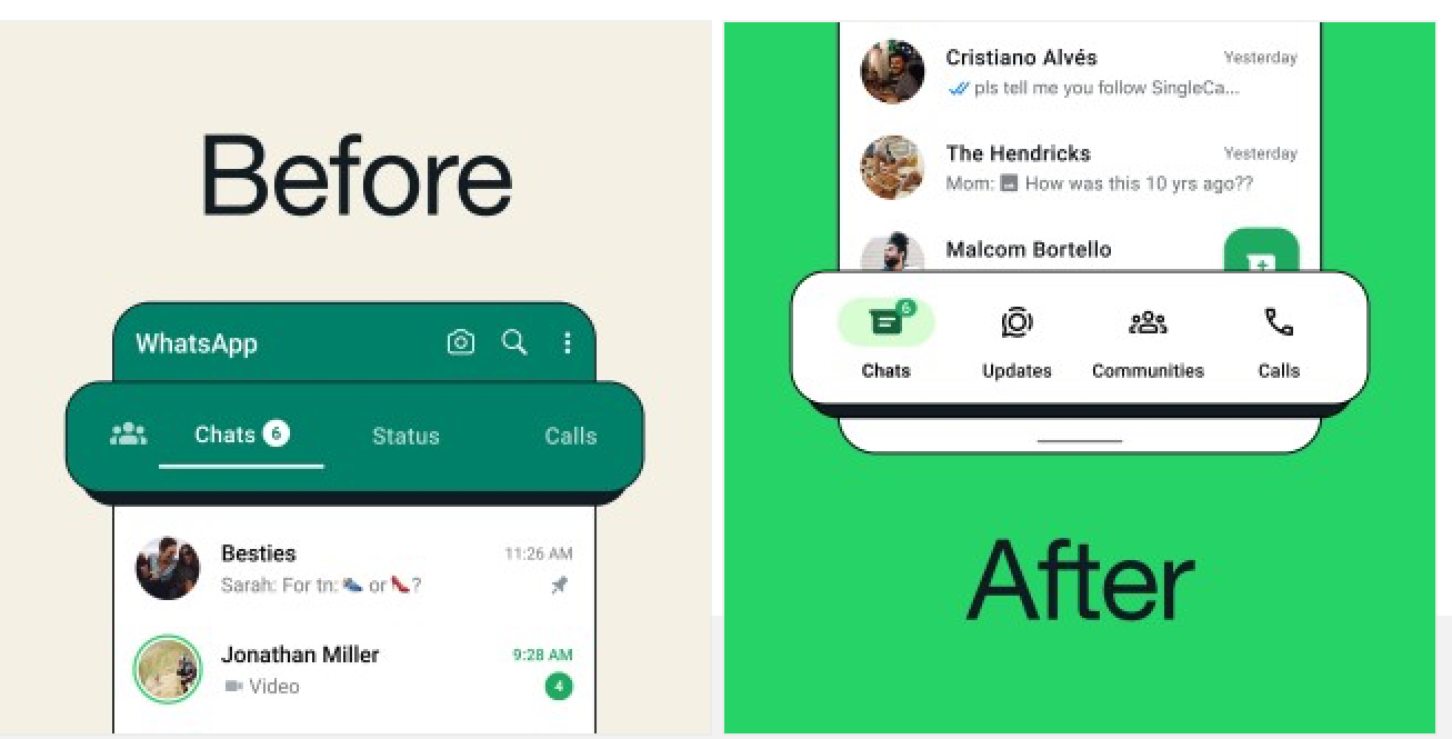 WhatsApp Berikan Pembaruan Terbaru Android, Hadirkan Perubahan Navbar