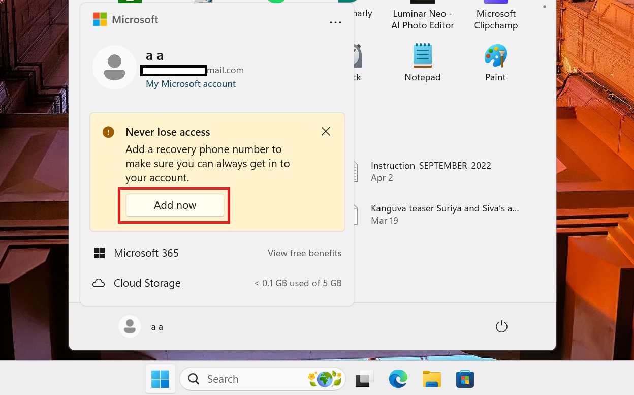 Microsoft Tambahkan Manage Account di Windows 11 KB5036985