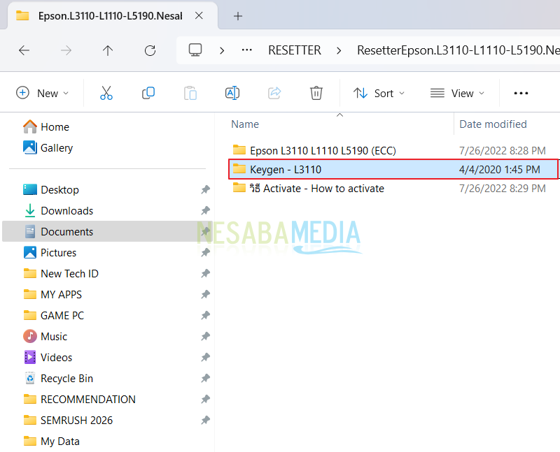 folder Keygen - L1110