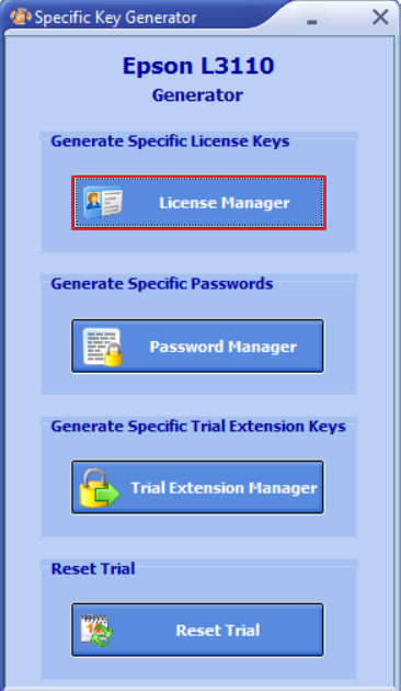 License Manager Epson L1110