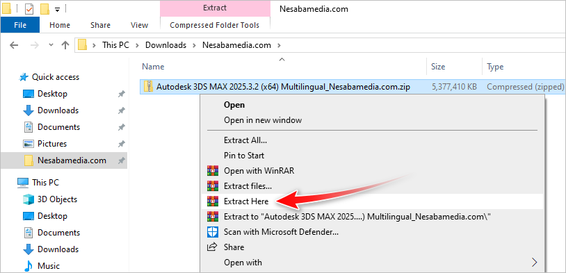 1 - ekstrak Autodesk 3DS MAX 2025
