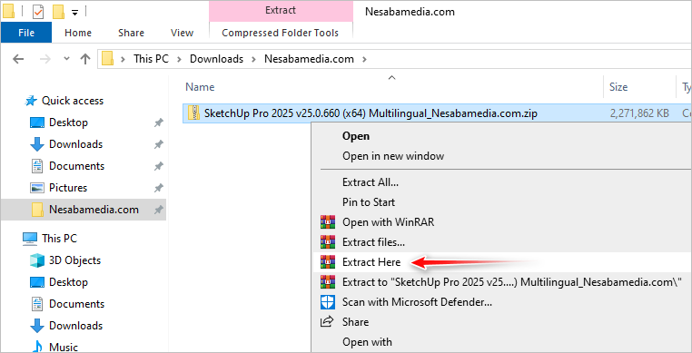 1 - ekstrak SketchUp Pro 2025