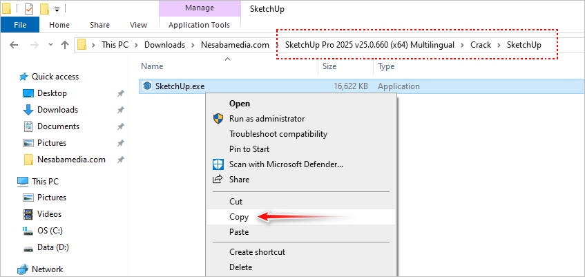 10 - salin file sketchup