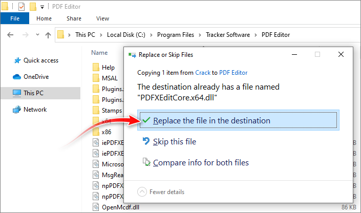 10 - tindih file PDFXEditCore.x64.dll