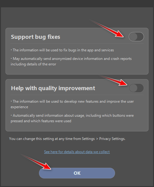 15 - nonaktifkan pengumpulan data clip studio