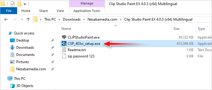 3 - jalankan installer Clip Studio Paint EX