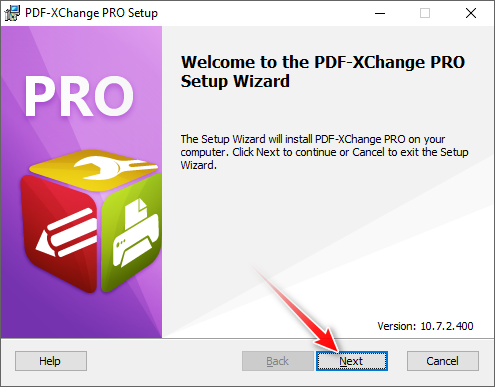 jendela instalasi PDF-XChange Pro