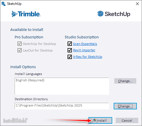 4 - mulai install SketchUp Pro 2025