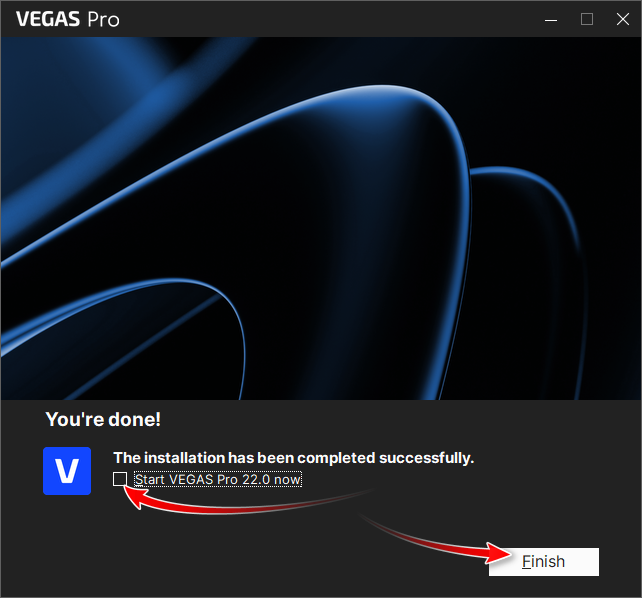 instalasi vegas selesai
