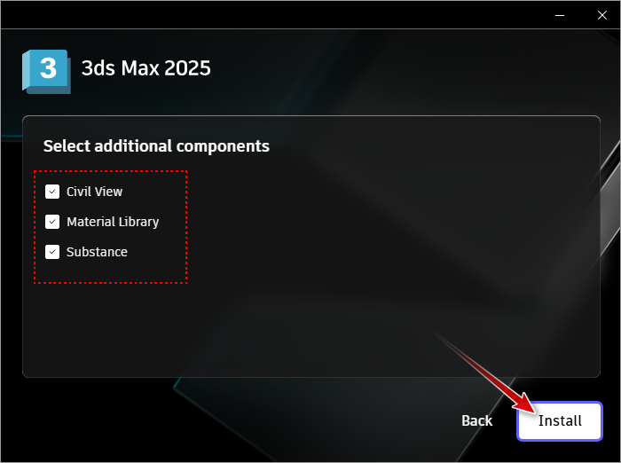 7 - pilih komponen 3ds max