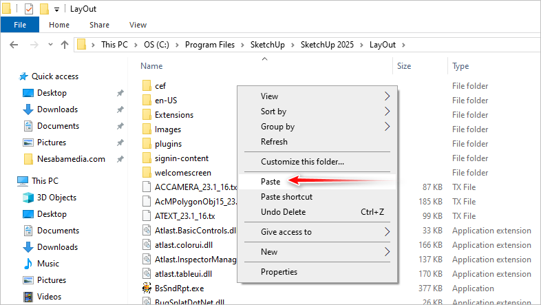8 - paste file layout