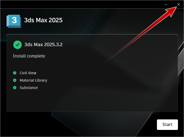 9 - tutup jendela installer 3ds max