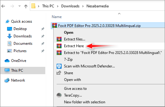 Ekstrak Foxit PDF Editor Pro
