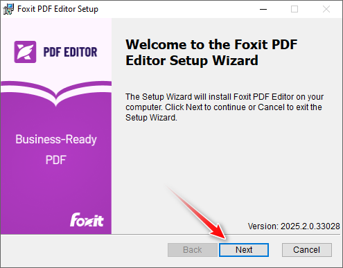 jendela installer Foxit PDF Editor Pro