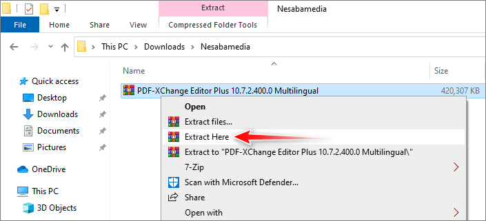 Ekstrak file arsip