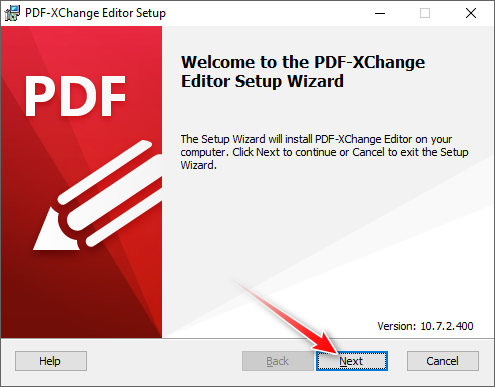 jendela instalasi PDF-XChange Editor Plus