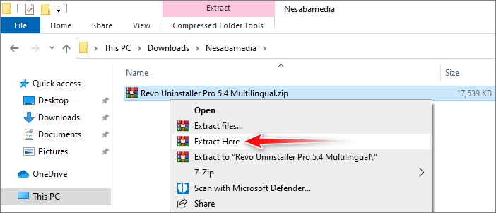 ekstrak file