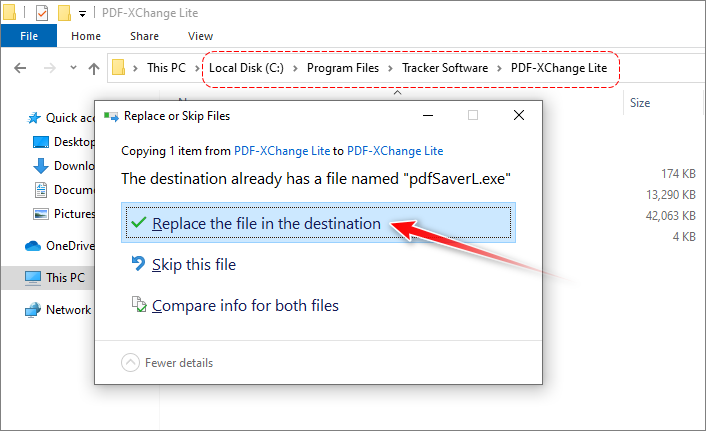 konfirmasi penggantian file