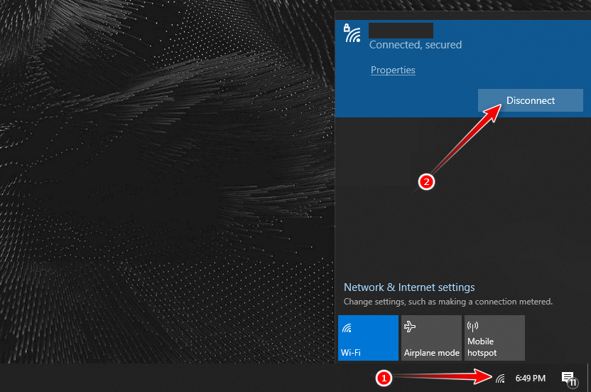 nonaktifkan koneksi internet