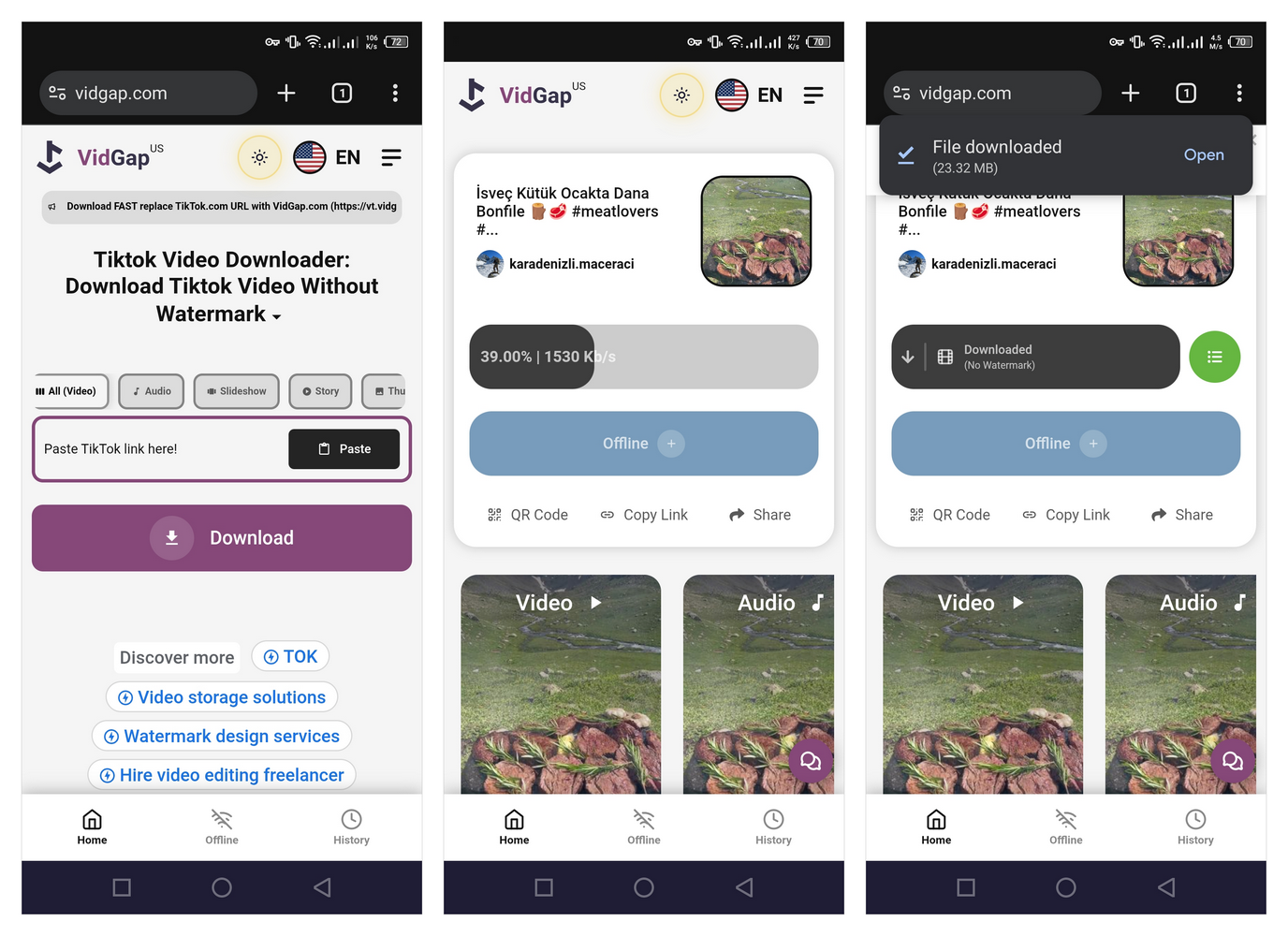 tampilan vidgap android