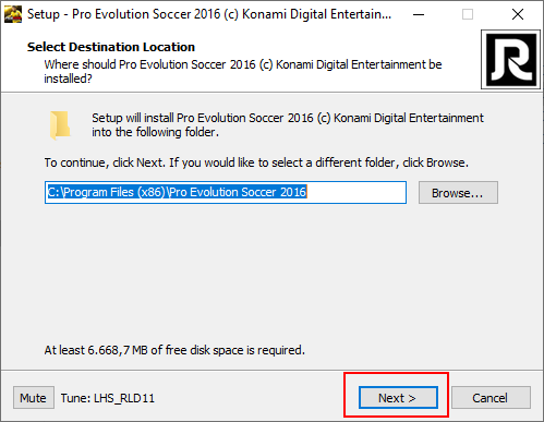 install di lokasi default
