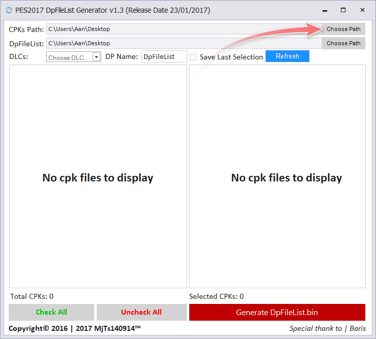 jendela dpfilelist generator