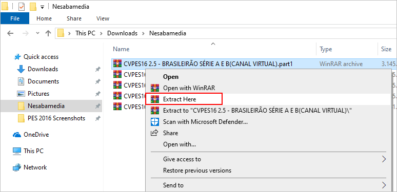 ekstrak patch PES 2016